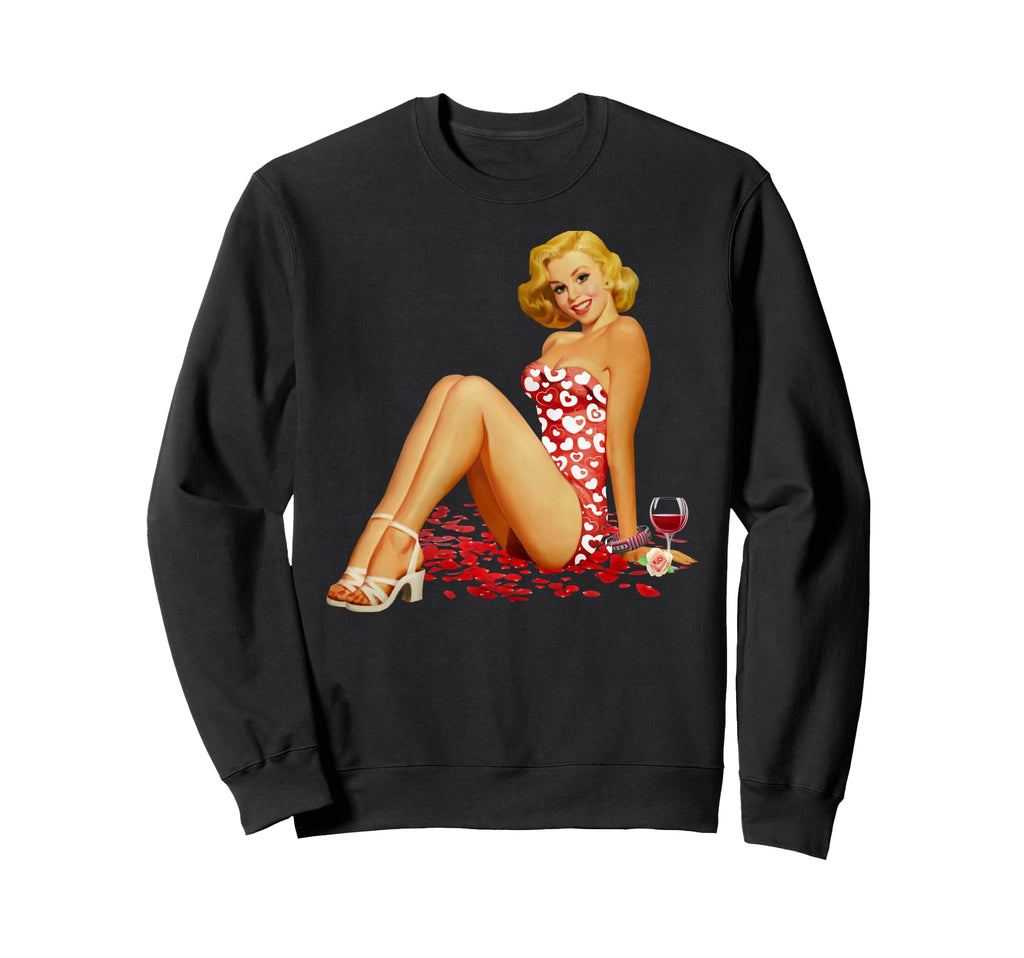 Valentine Pin Up Calendar Pin Up Sweatshirt - Custom Art Print for Adults - T-Shirt, Sweatshirt, Hoodie