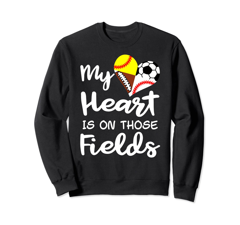 My Heart Is Fields Softball Sweatshirt - Streetwear Style for Adults - T-Shirt, Sweatshirt, Hoodie