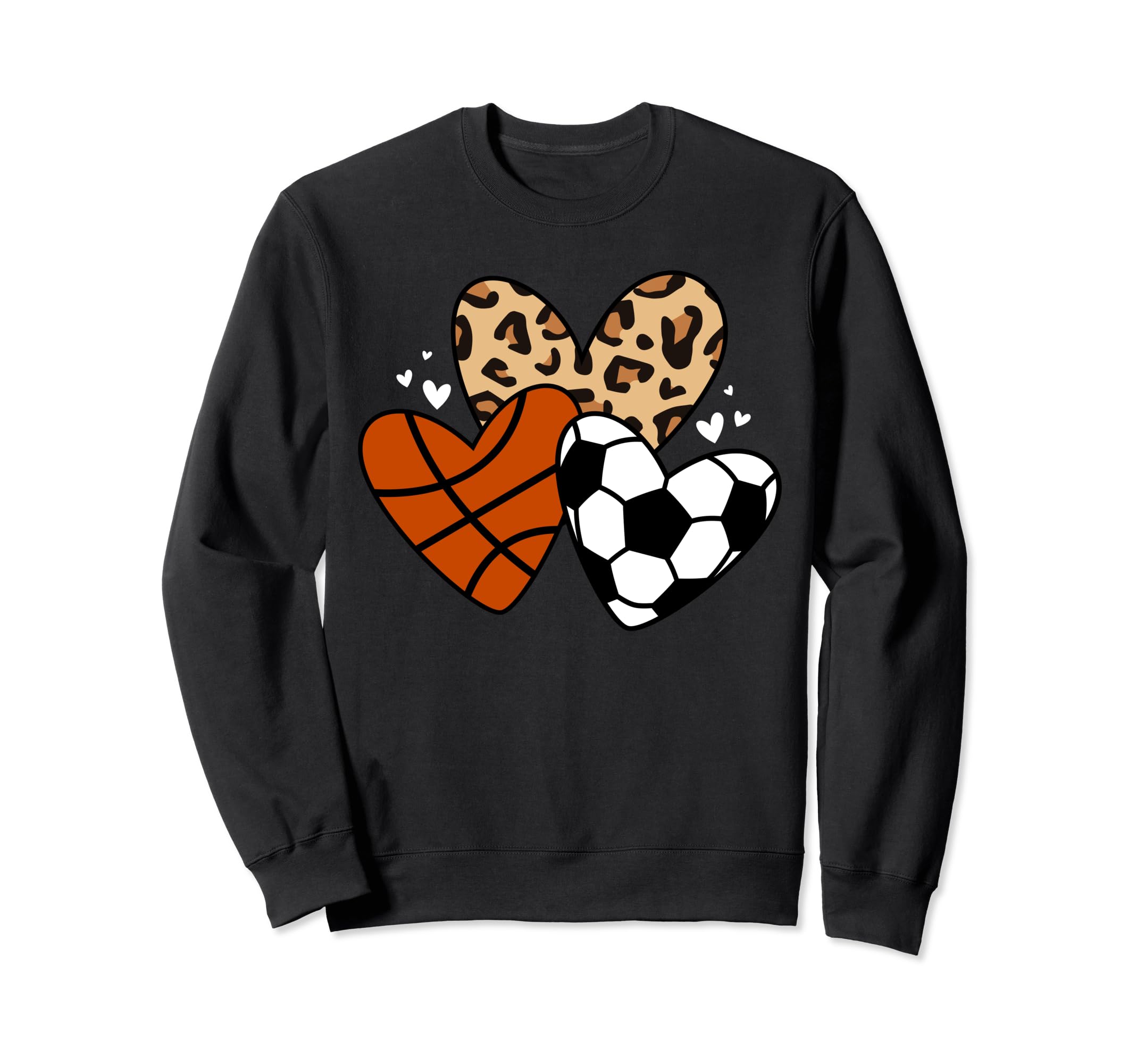 Soccer Basketball Heart Funny Sweatshirt - Aesthetic Graphic Men Women - T-Shirt, Sweatshirt, Hoodie