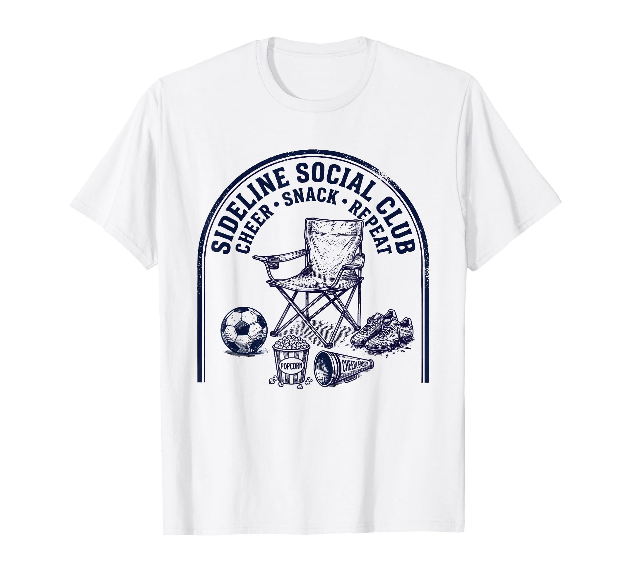 Sideline Social Club Cheer Snack Repeat T-Shirt - Unique Graphic Unisex - T-Shirt, Sweatshirt, Hoodie