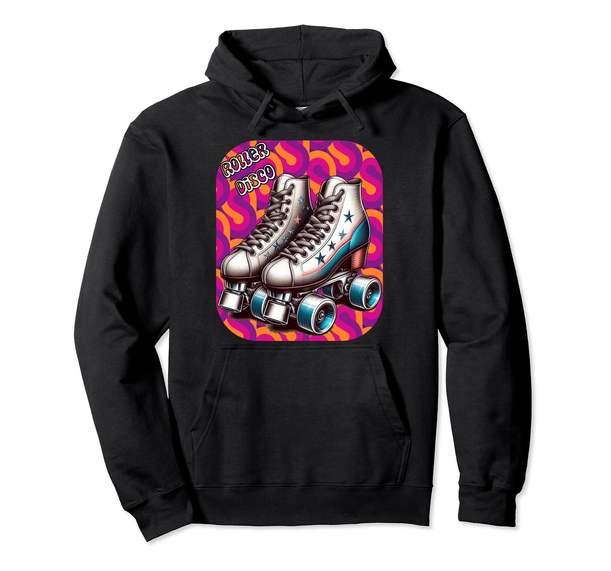 Roller Disco 1970S Groovy Roller Skates Hoodie - Unique Graphic Unisex - T-Shirt, Sweatshirt, Hoodie