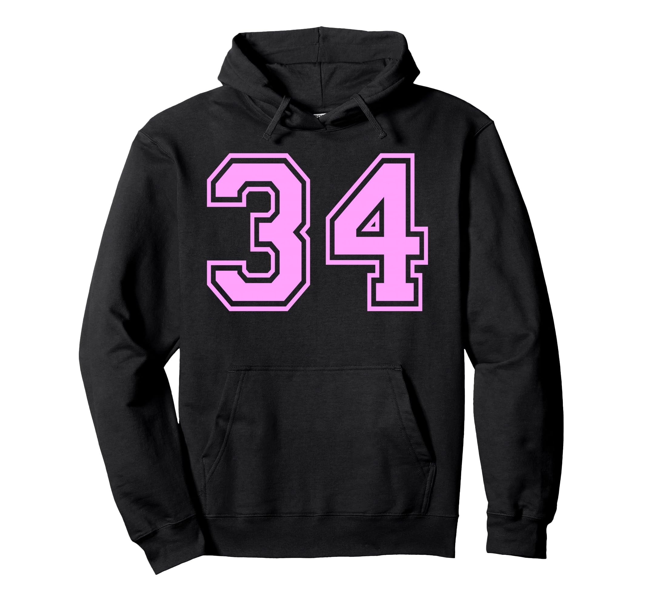 34 Number Thirty Four Sports Varsity Hoodie - Novelty Apparel Unisex - T-Shirt, Sweatshirt, Hoodie