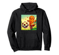 Gingerbread Kicking Soccer Ball Hoodie - Graphic Print Unisex - T-Shirt, Sweatshirt, Hoodie