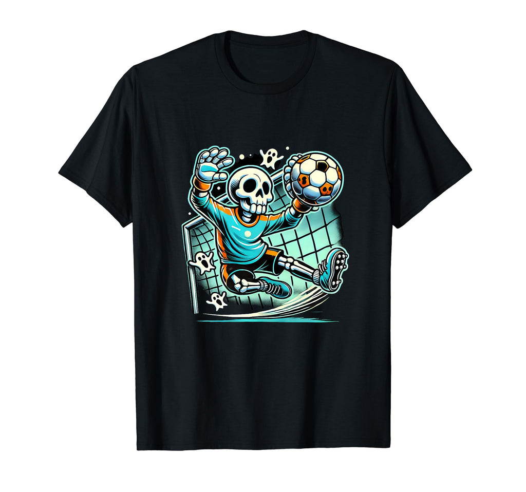 Halloween Skeleton Goalie Soccer T-Shirt - Fun Novelty Design Unisex - T-Shirt, Sweatshirt, Hoodie
