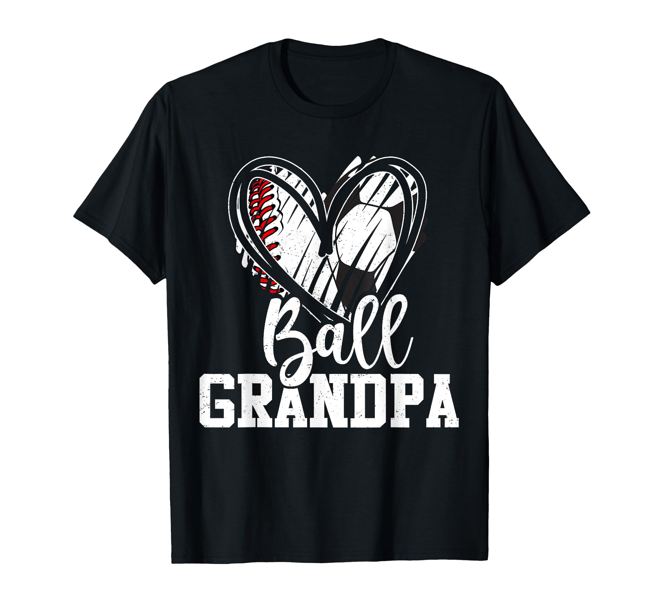Ball Grandpa Heart Baseball T-Shirt - Casual Everyday Wear Men Women - T-Shirt, Sweatshirt, Hoodie