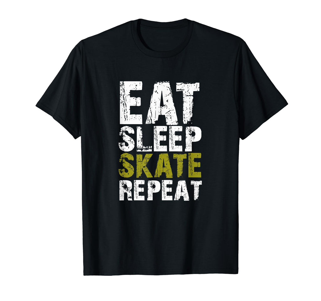 Eat Sleep Skate Repeat Roller Skate Ice T-Shirt - Graphic Print Unisex - T-Shirt, Sweatshirt, Hoodie