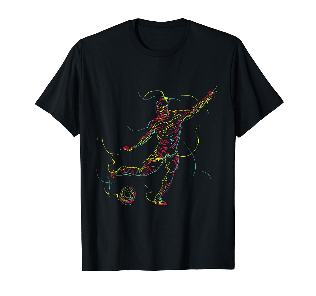 80S Colorful Soccer Player Pop T-Shirt - Unique Graphic for Adults - T-Shirt, Sweatshirt, Hoodie