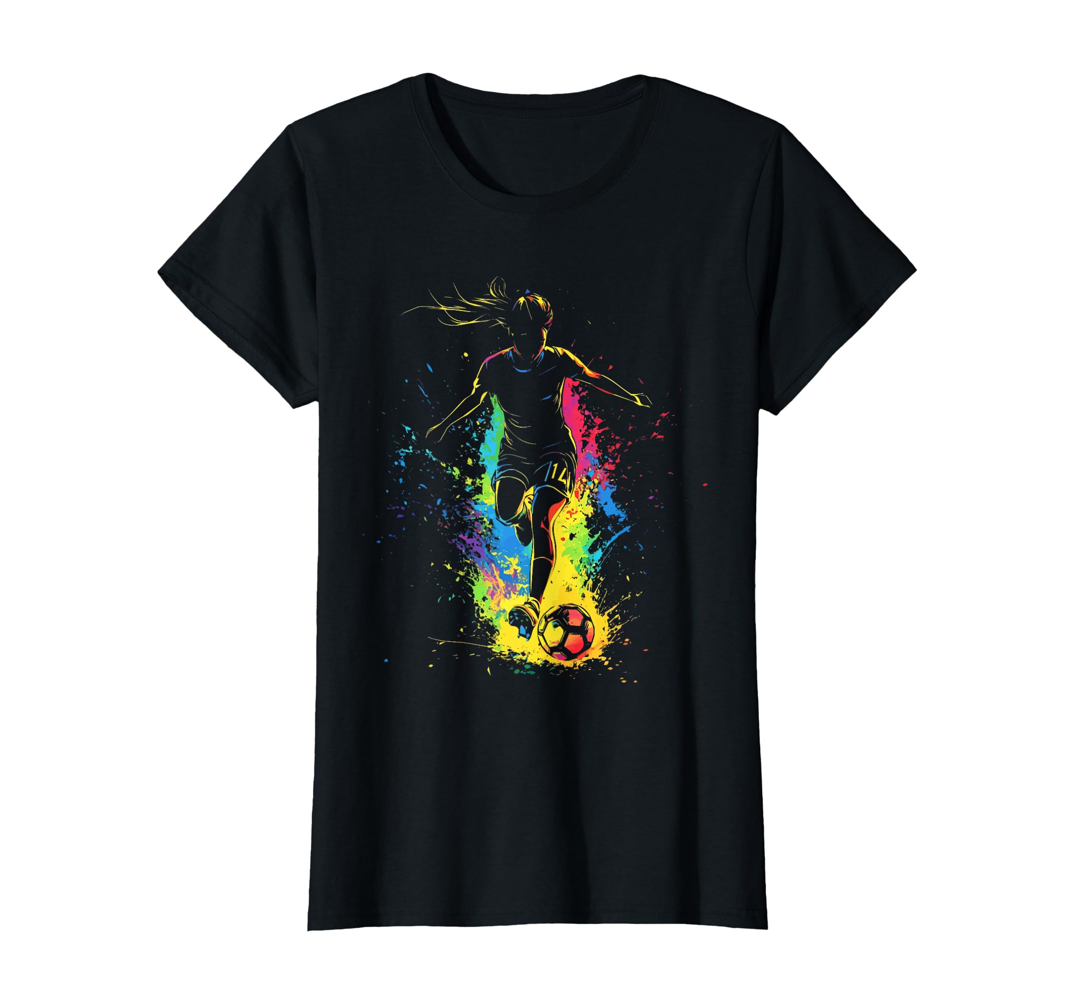 Ball Game Football Paint Splash Soccer T-Shirt - Graphic Print Unisex - T-Shirt, Sweatshirt, Hoodie