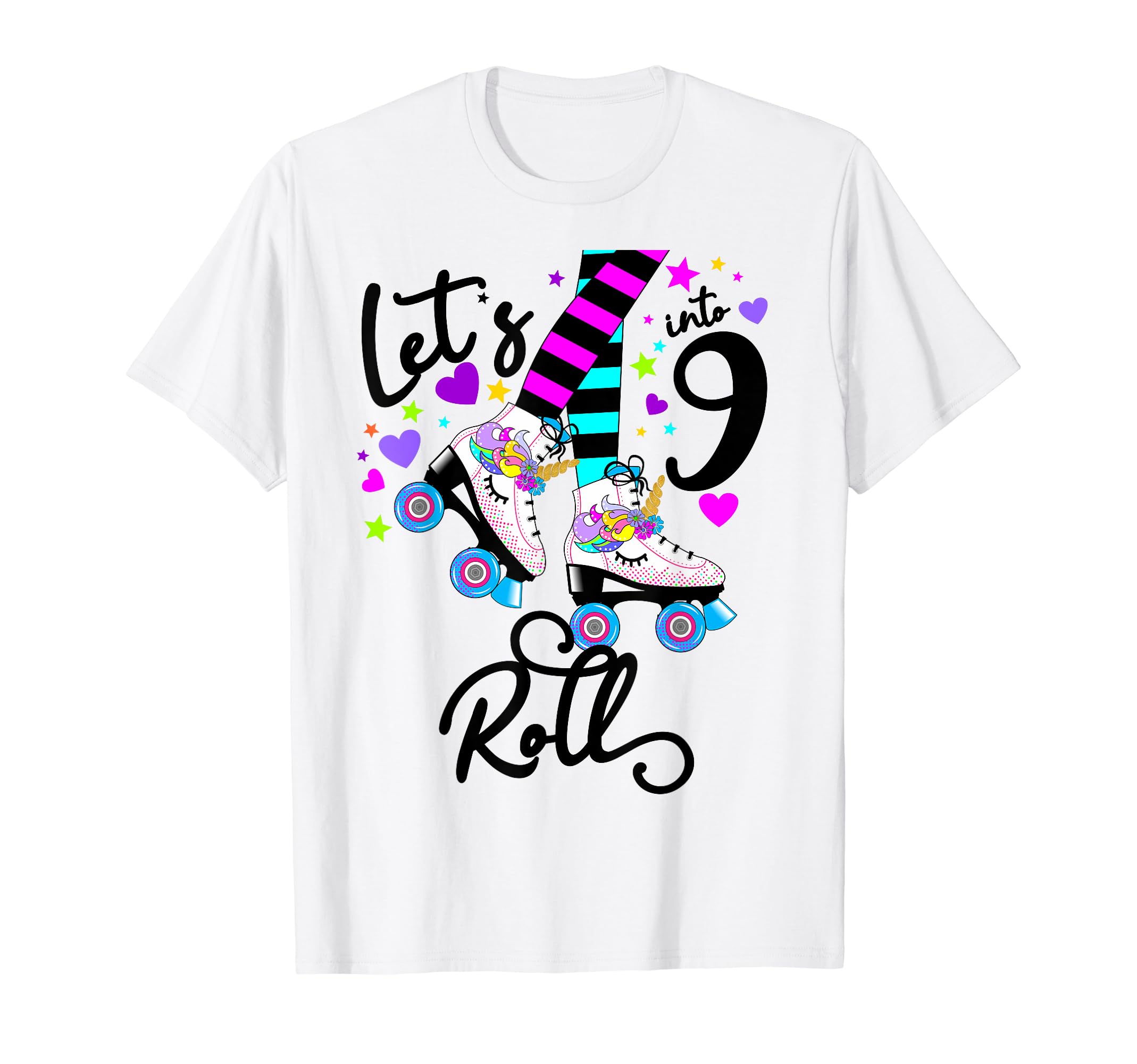 9Th Roller Skate Birthday Lets T-Shirt - Fun Novelty Design for Adults - T-Shirt, Sweatshirt, Hoodie