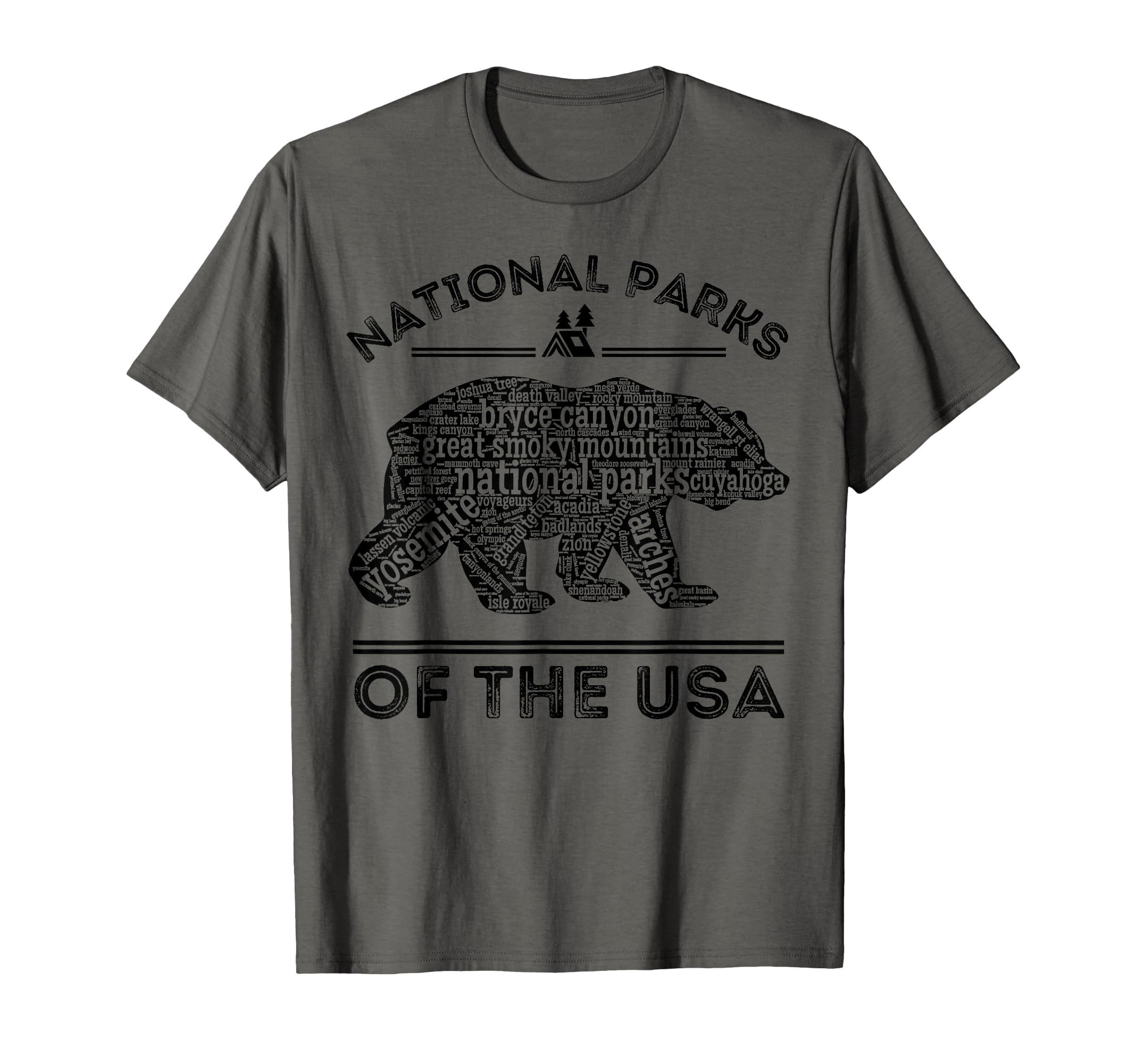 National Parks Bear Hiking Travel T-Shirt - Custom Art Print for Adults - T-Shirt, Sweatshirt, Hoodie