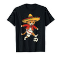 Mexican Soccer Cat Sombrero Football T-Shirt - Minimalist Print Men Women - T-Shirt, Sweatshirt, Hoodie
