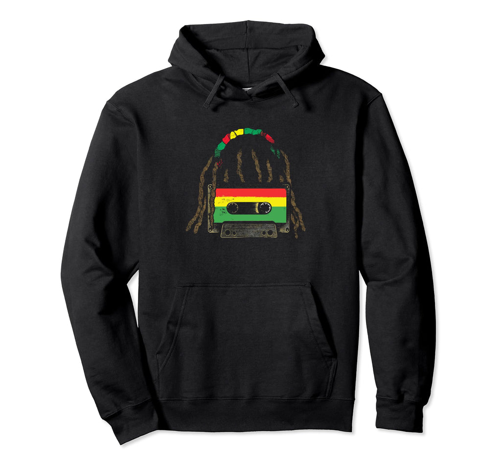 Reggae Cassette Rastafari Rasta Curls Hoodie - Fun Novelty Design Unisex - T-Shirt, Sweatshirt, Hoodie