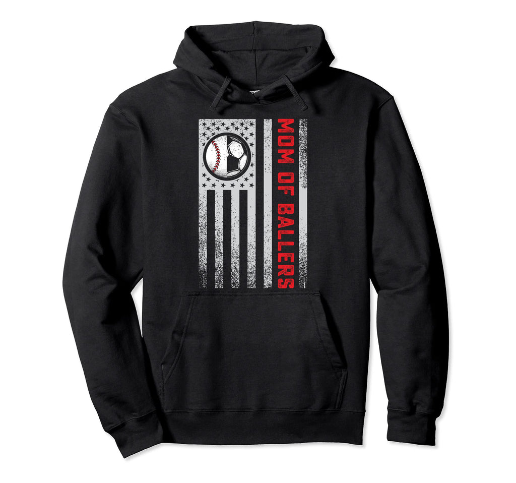 American Flag Mom Soccer Daughter Hoodie - Casual Everyday Wear for Adults - T-Shirt, Sweatshirt, Hoodie