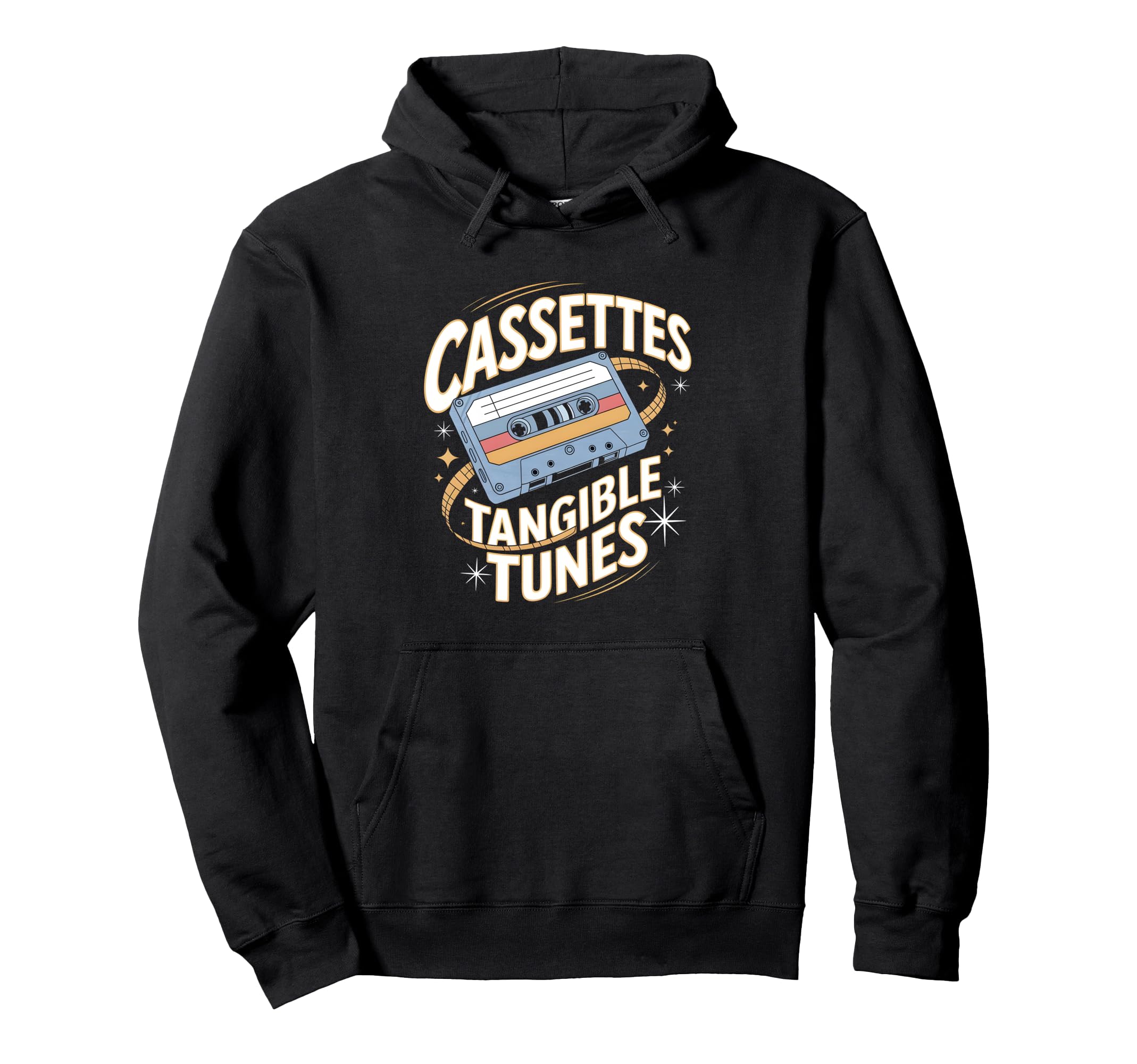 Cassettes Tangible Tunes Cassette Tape Hoodie - Unique Graphic Men Women - T-Shirt, Sweatshirt, Hoodie