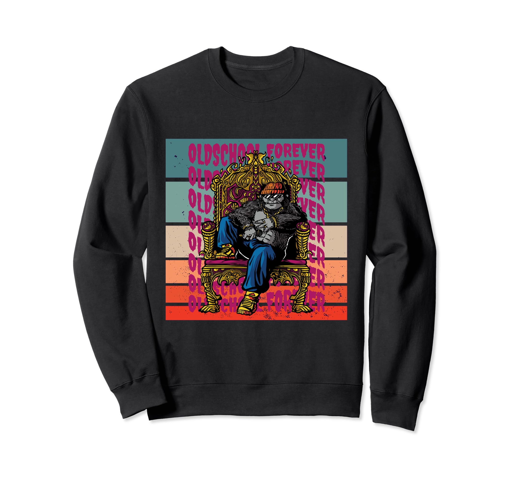 Gangsta Gorilla Oldschool Hip Hop Sweatshirt - Aesthetic Graphic Unisex - T-Shirt, Sweatshirt, Hoodie