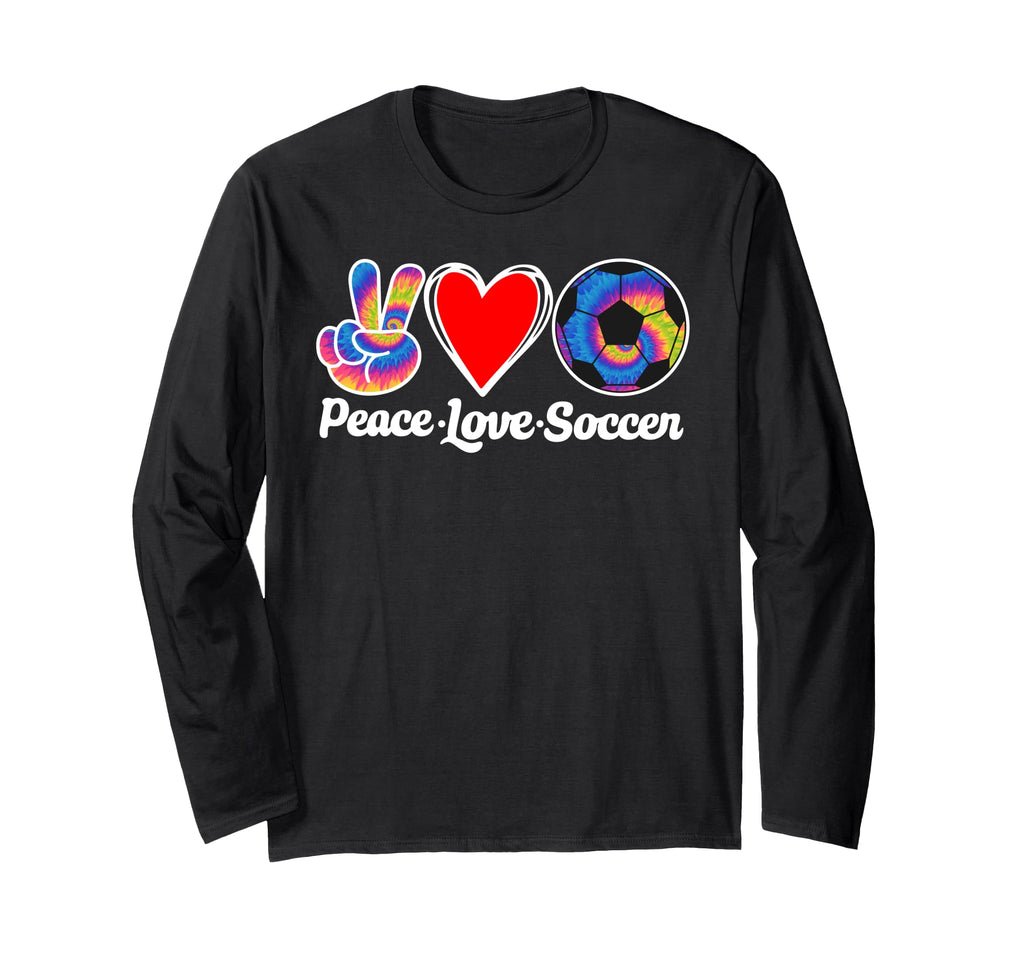 Peace Love Soccer Heart Ball Gift Love Hoodie - Custom Art Print Men Women - T-Shirt, Sweatshirt, Hoodie
