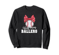 Busy Raising Ballers Softball Sweatshirt - Trendy Graphic for Adults - T-Shirt, Sweatshirt, Hoodie