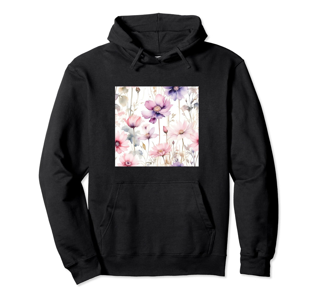 Watercolor Floral Pattern Hoodie - Streetwear Style Men Women - T-Shirt, Sweatshirt, Hoodie