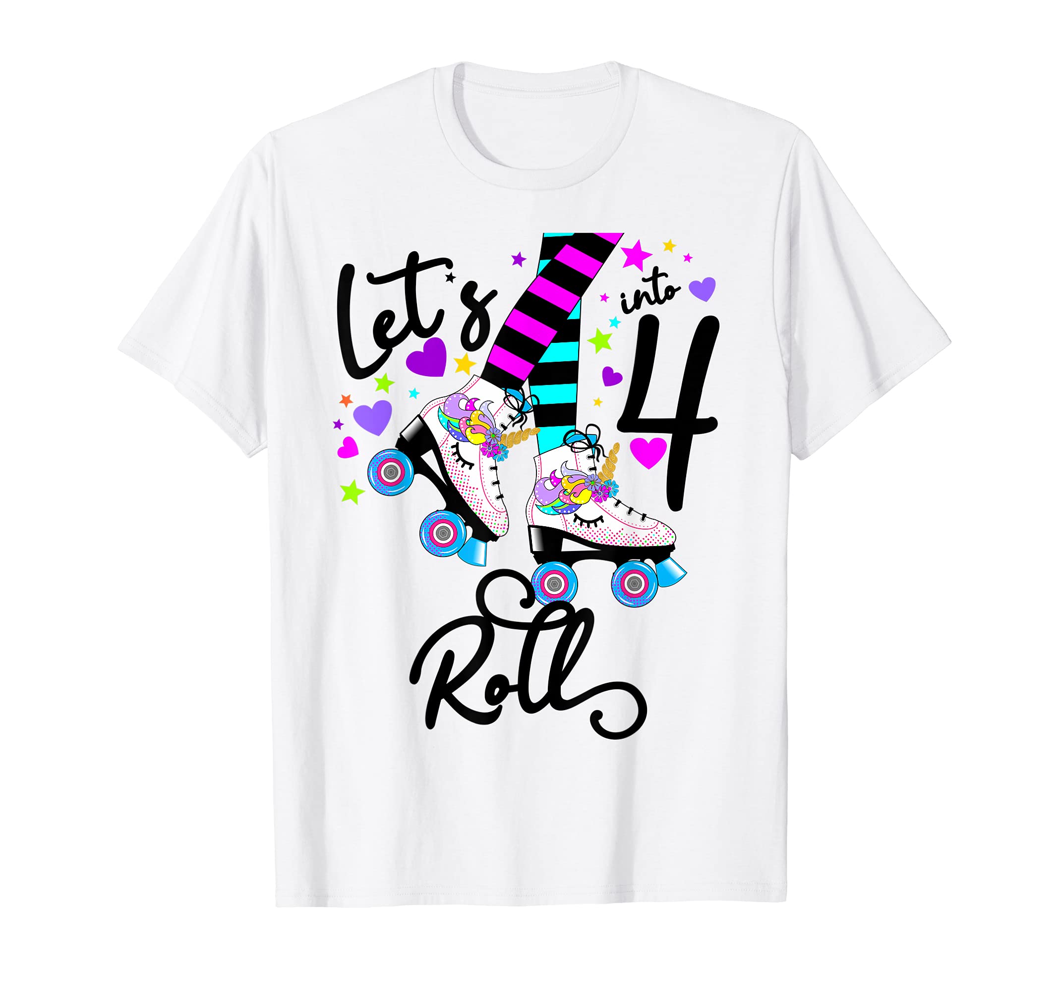 4Th Roller Skate Birthday Lets Roll T-Shirt - Minimalist Print Unisex - T-Shirt, Sweatshirt, Hoodie