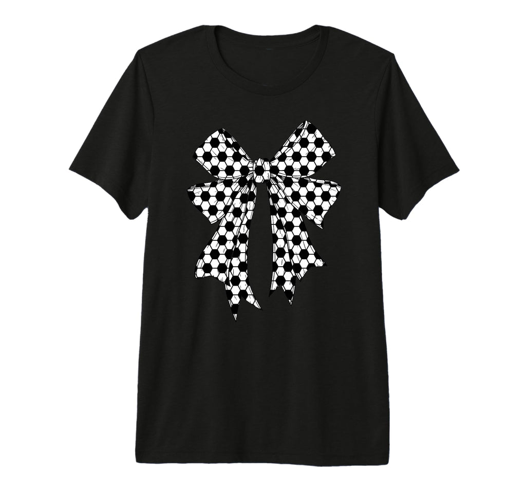 Soccer Ball Coquette Bow Soccer Mom T-Shirt - Novelty Apparel for Adults - T-Shirt, Sweatshirt, Hoodie