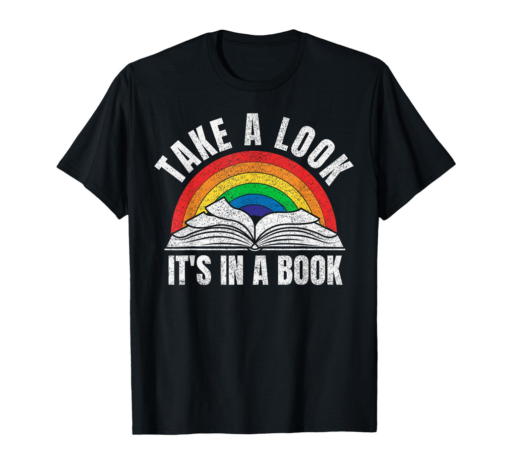 Rainbow Take Its Book Reading Art T-Shirt - Fun Novelty Design for Adults - T-Shirt, Sweatshirt, Hoodie