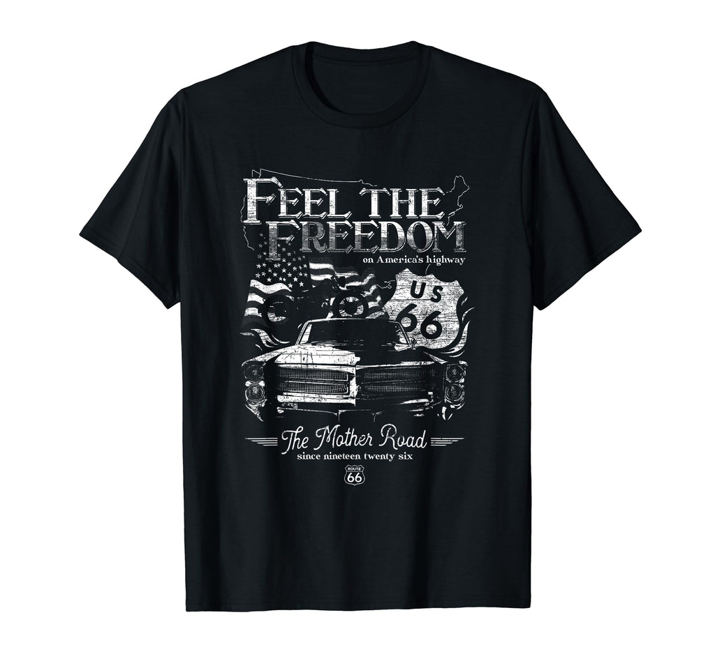 Route 66 Feel Freedom Americana T-Shirt - Casual Everyday Wear for Adults - T-Shirt, Sweatshirt, Hoodie