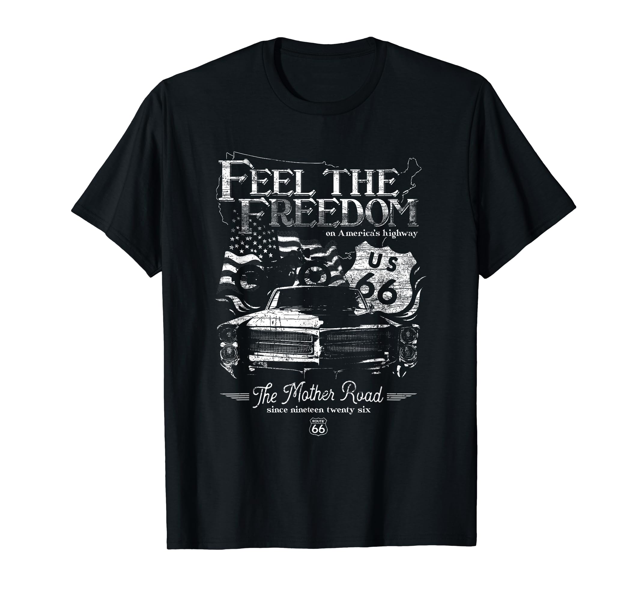 Route 66 Feel Freedom Americana T-Shirt - Casual Everyday Wear for Adults - T-Shirt, Sweatshirt, Hoodie