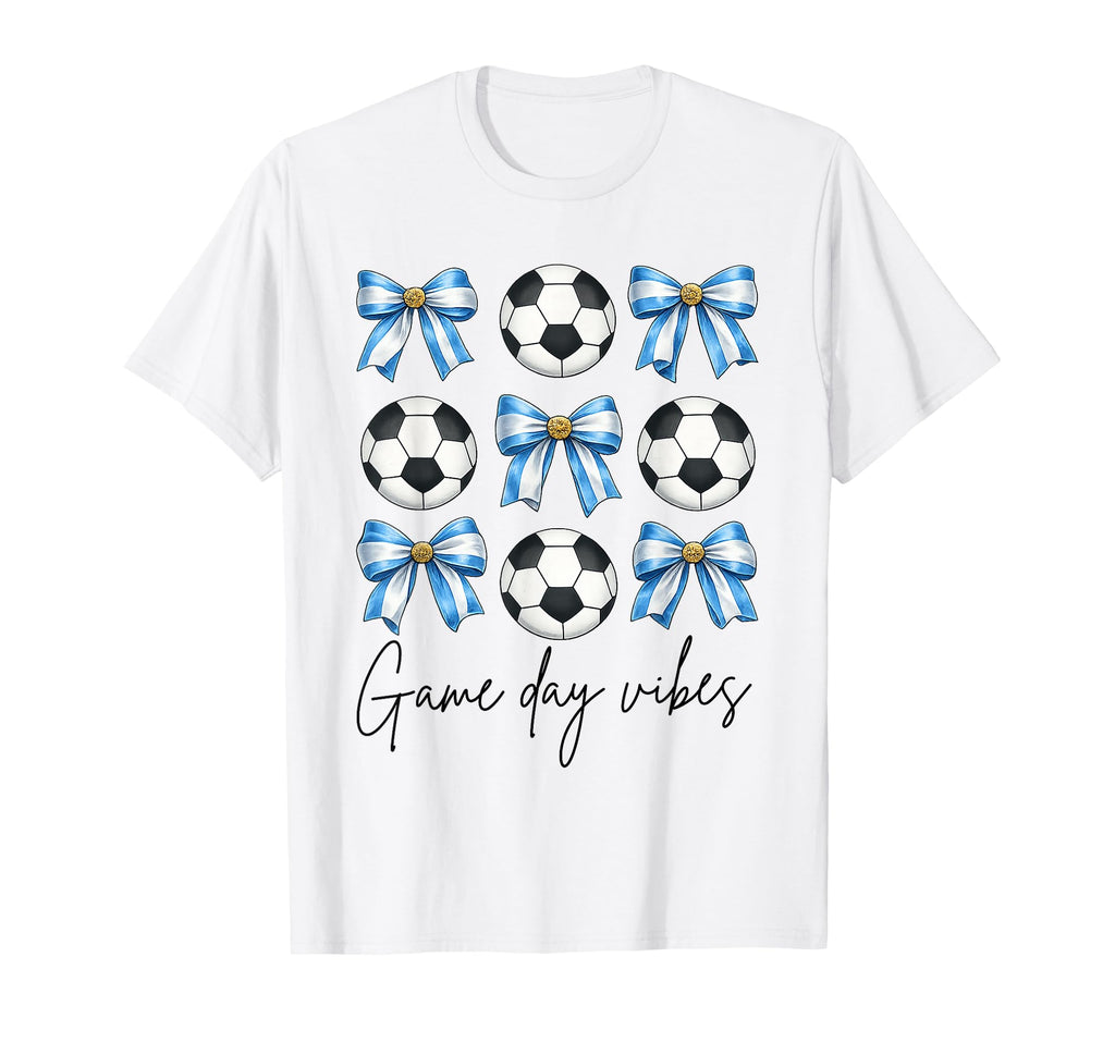 Argentina Flag Soccer Game Day Vibes T-Shirt - Custom Art Print Men Women - T-Shirt, Sweatshirt, Hoodie