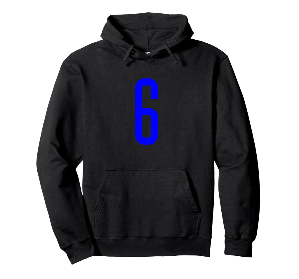 Blue Sport Team Number 6 Hoodie - Trendy Graphic Men Women - T-Shirt, Sweatshirt, Hoodie