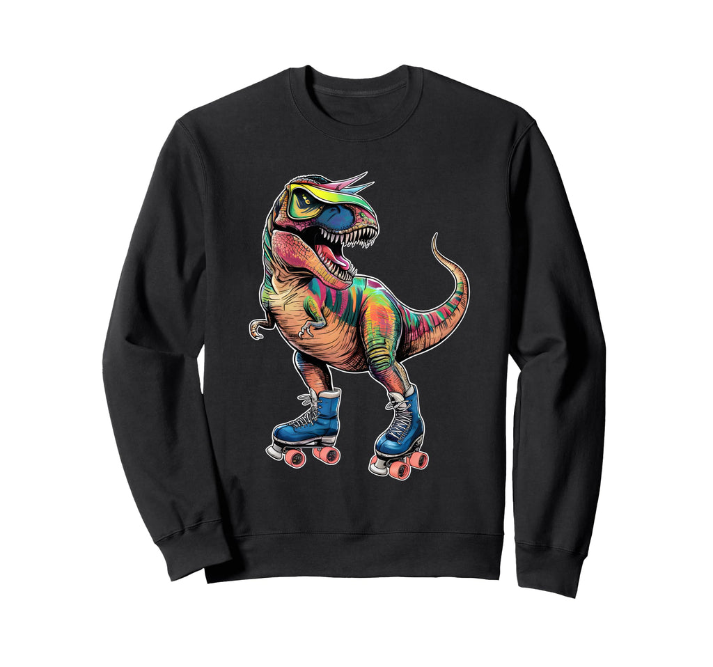 Skate Dinosaurs Roller Skating Rink Sweatshirt - Trendy Graphic for Adults - T-Shirt, Sweatshirt, Hoodie
