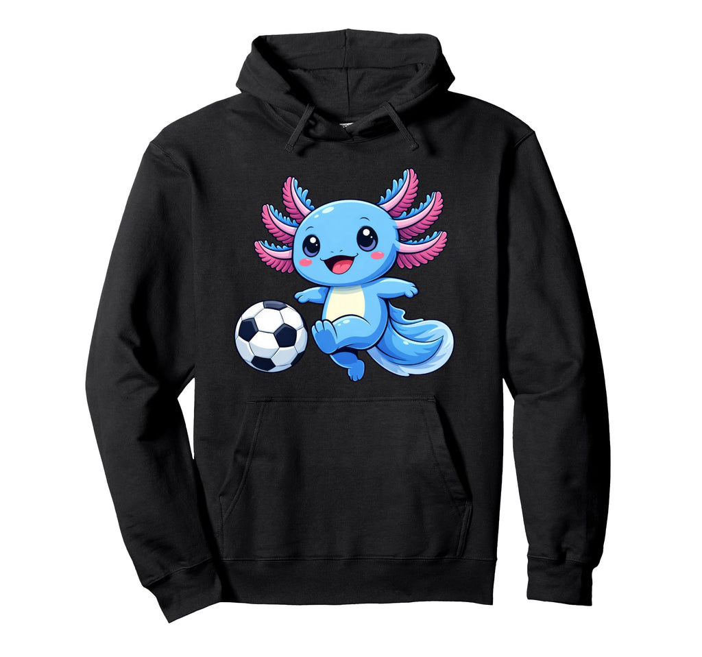 Funny Kawaii Axolotl Soccer Hoodie - Streetwear Style for Adults - T-Shirt, Sweatshirt, Hoodie