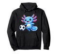 Funny Kawaii Axolotl Soccer Hoodie - Streetwear Style for Adults - T-Shirt, Sweatshirt, Hoodie