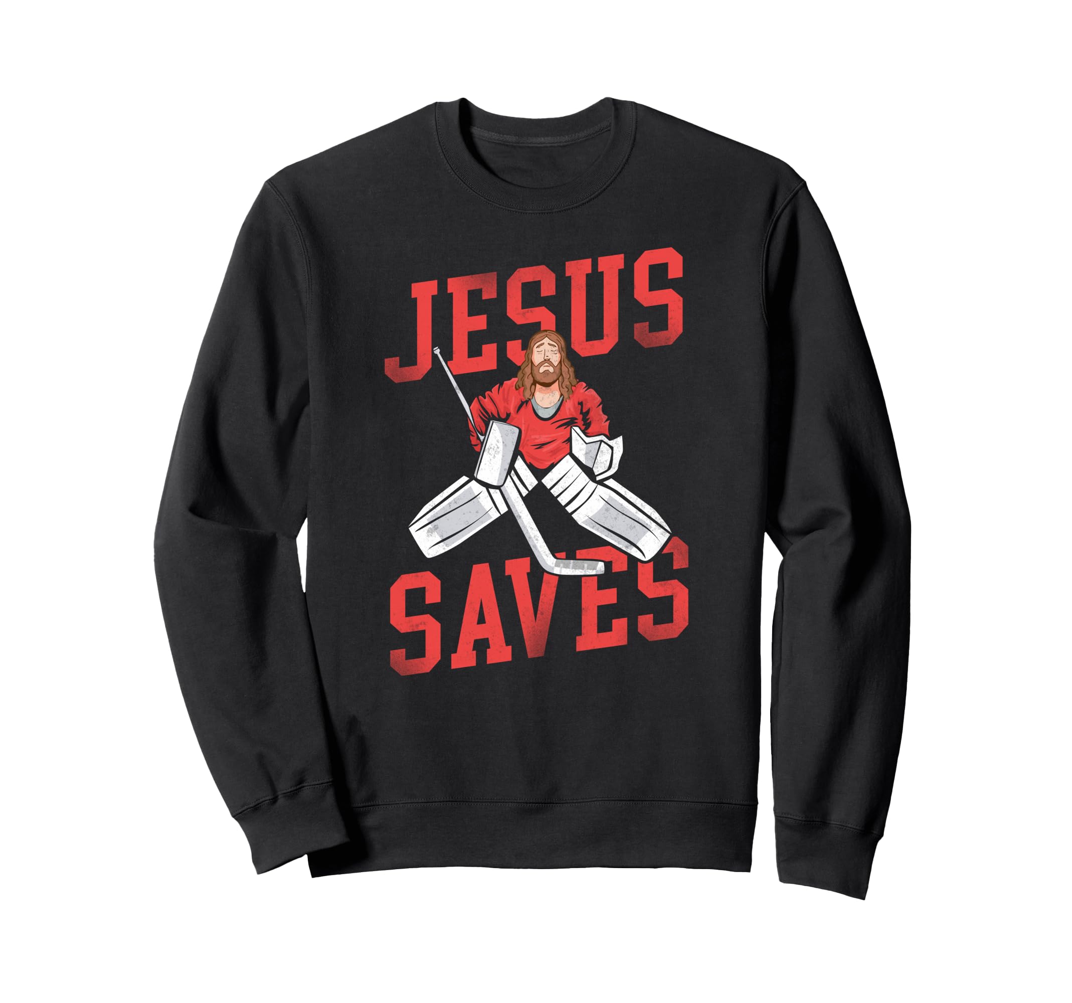 Ice Hockey Goalie Goalkeeper Jesus Sweatshirt - Minimalist Print Unisex - T-Shirt, Sweatshirt, Hoodie