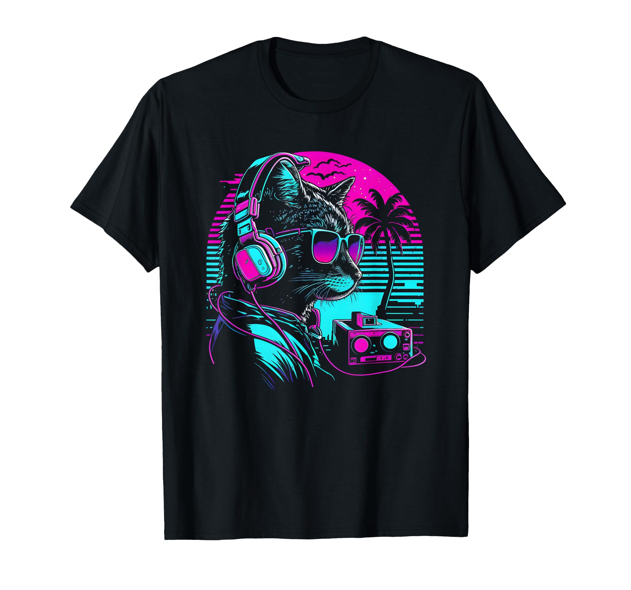 House Dj Cat 80S 90S Kitten T-Shirt - Casual Everyday Wear Men Women - T-Shirt, Sweatshirt, Hoodie