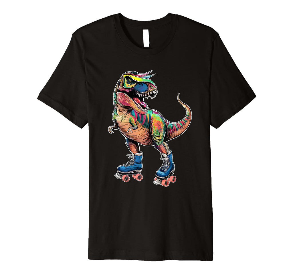 Skate Dinosaurs Roller Skating Rink T-Shirt - Graphic Print for Adults - T-Shirt, Sweatshirt, Hoodie