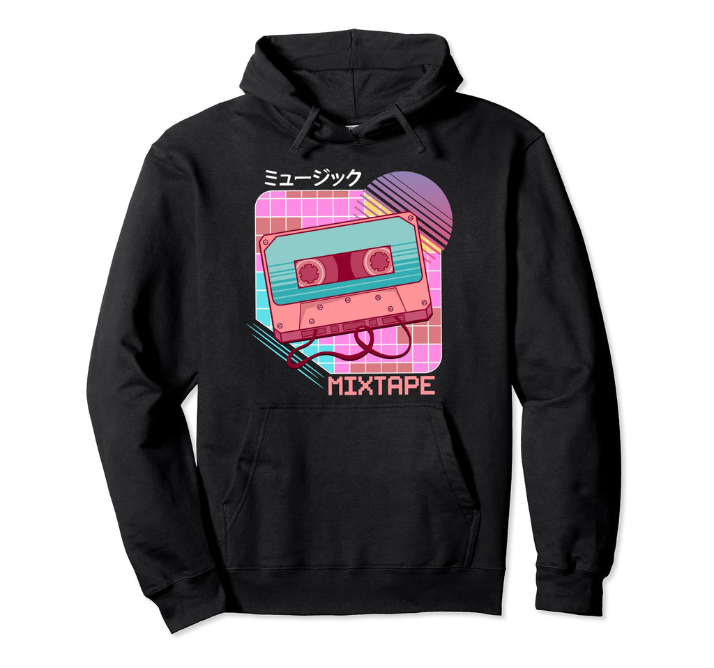 Mixtape Japanese Aesthetic Cassette Hoodie - Unique Graphic for Adults - T-Shirt, Sweatshirt, Hoodie
