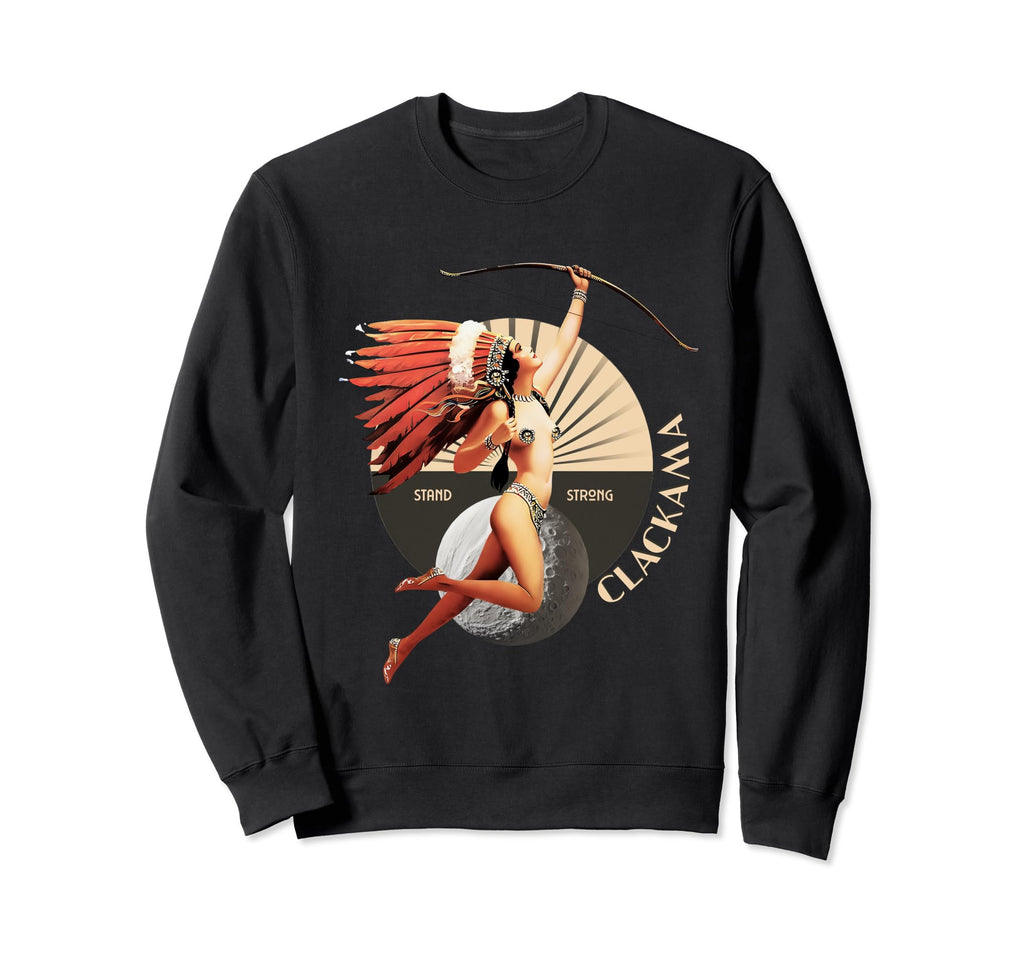 Clackama 1920S Art Deco Indian Moon Pin Sweatshirt - Unique Graphic Unisex - T-Shirt, Sweatshirt, Hoodie