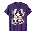 Pig Black White Soccer Coquette Bow T-Shirt - Custom Art Print for Adults - T-Shirt, Sweatshirt, Hoodie