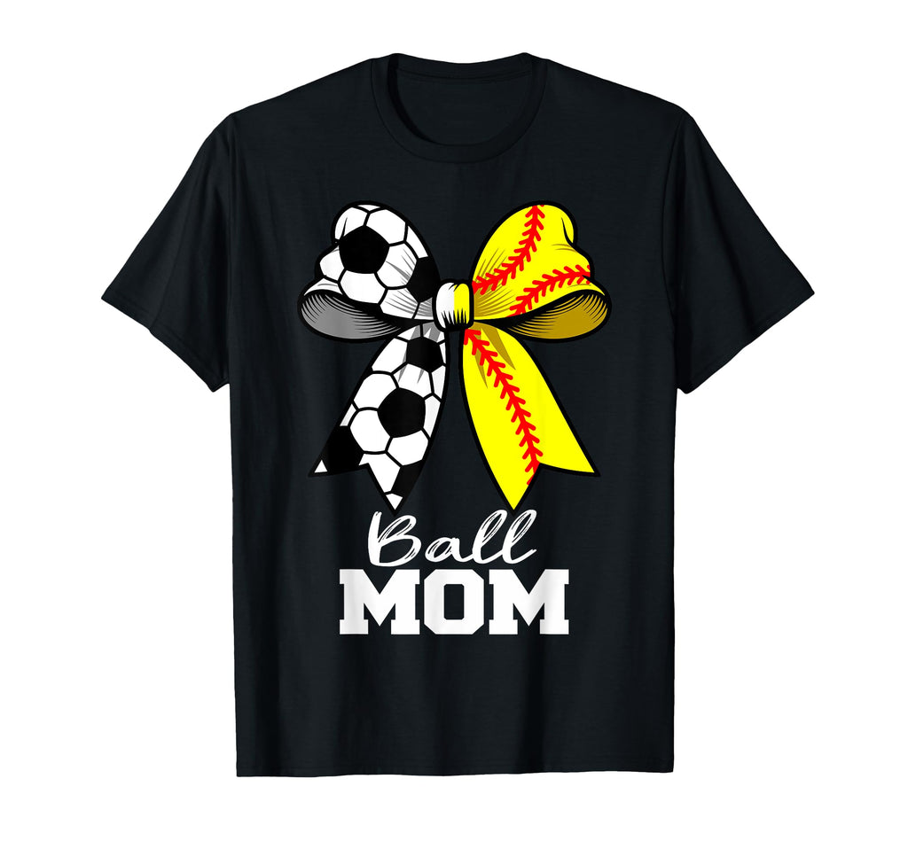 Ball Mom Soccer Softball Mom Coquette T-Shirt - Graphic Print Men Women - T-Shirt, Sweatshirt, Hoodie