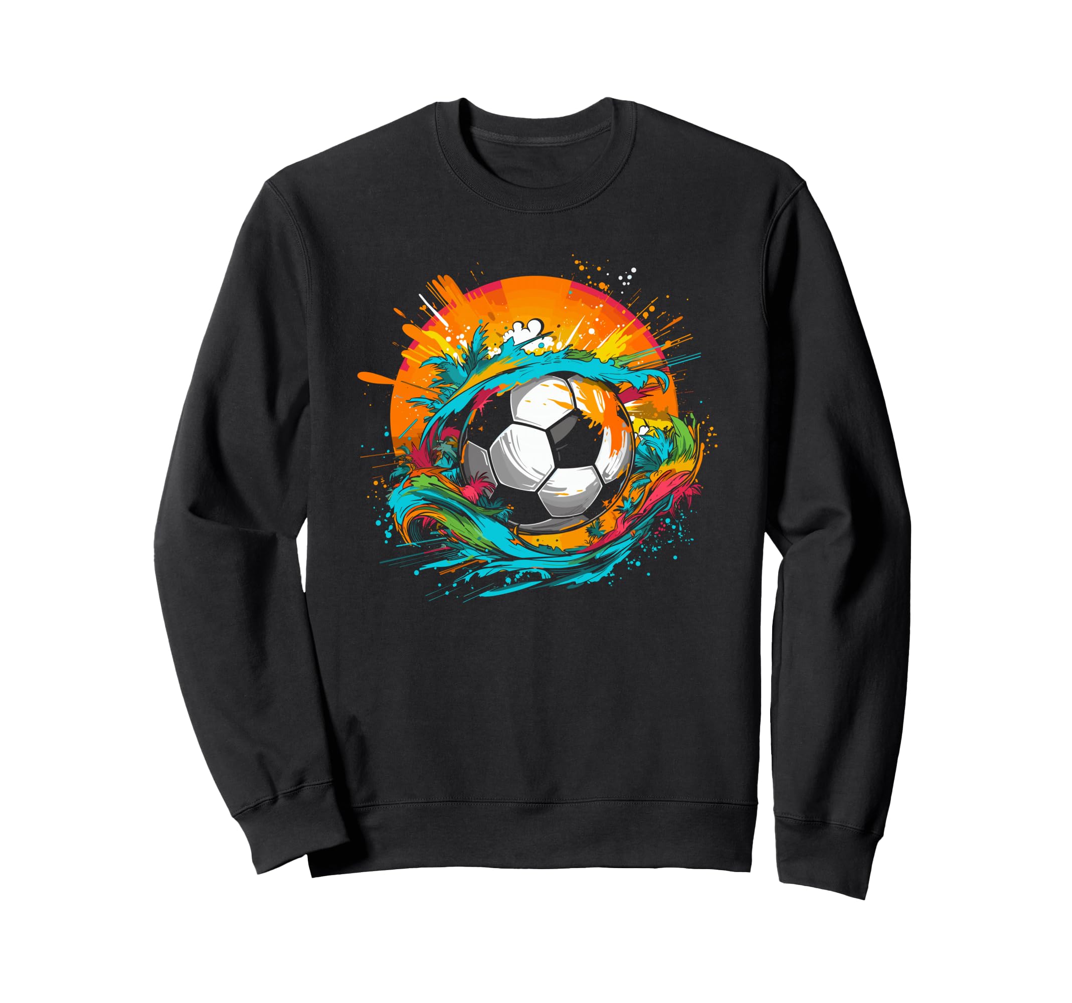 Soccer Ball Color Splotch Goal Sweatshirt - Custom Art Print Men Women - T-Shirt, Sweatshirt, Hoodie
