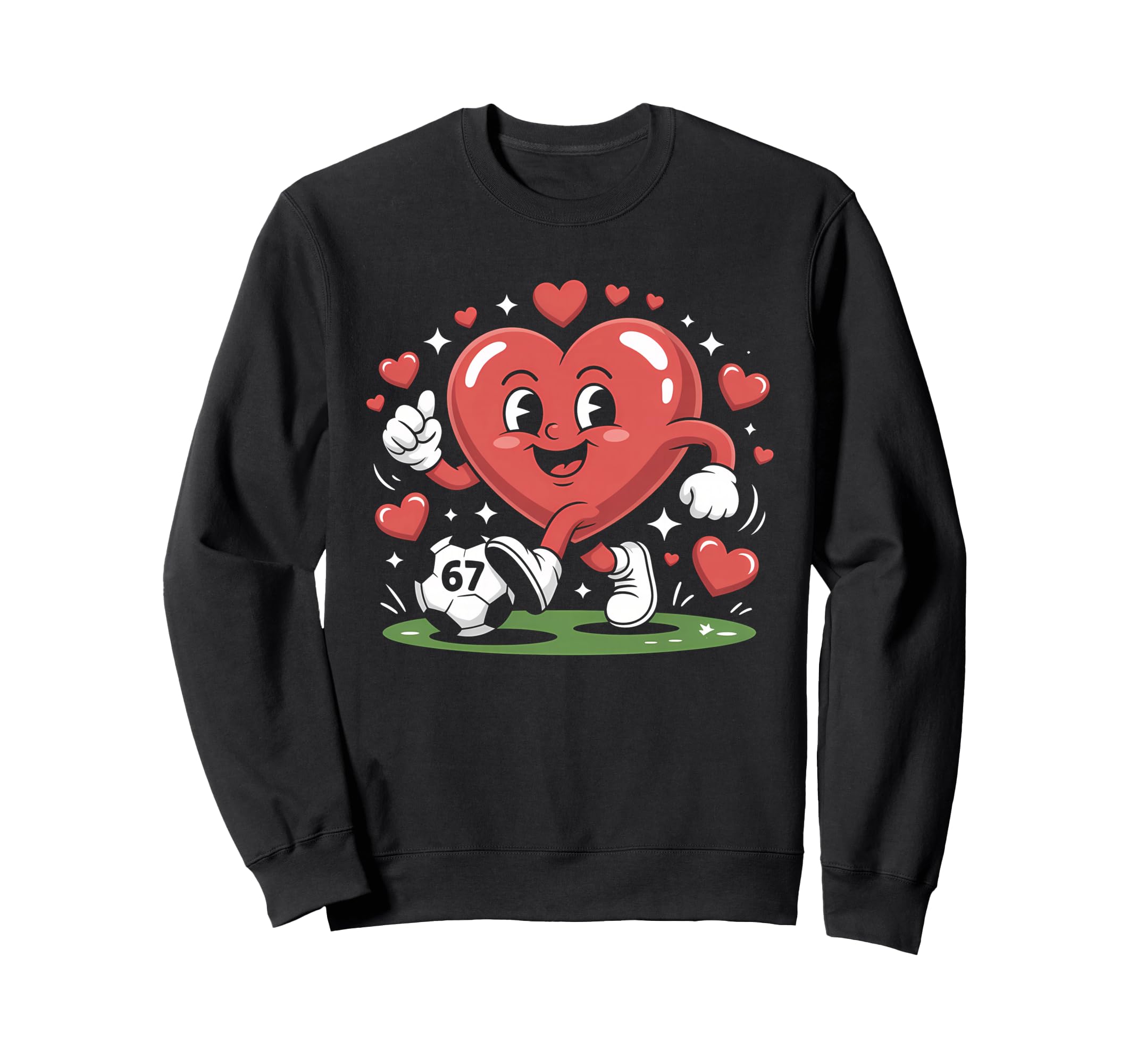 Funny Soccer Heart 67 Meme Valentines Sweatshirt - Minimalist Print Unisex - T-Shirt, Sweatshirt, Hoodie