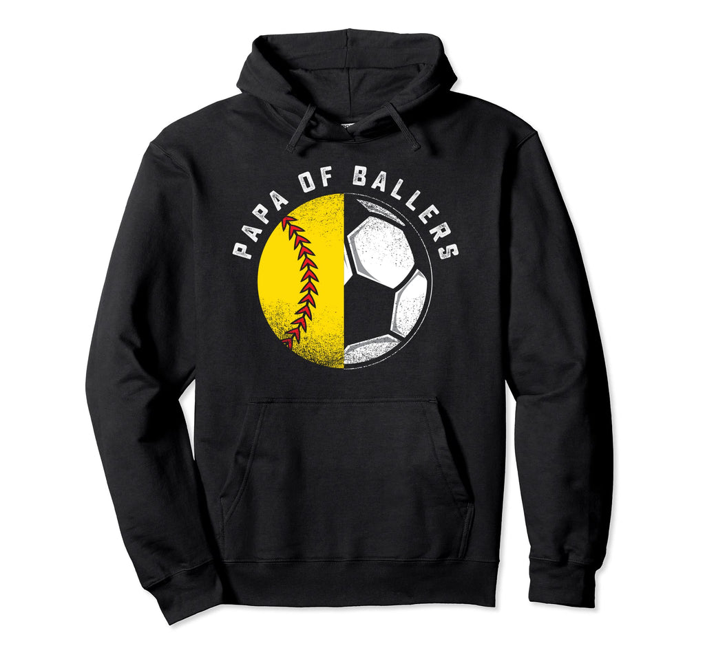 Papa Ballers Softball Daughter Son Hoodie - Unique Graphic for Adults - T-Shirt, Sweatshirt, Hoodie