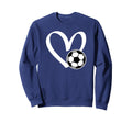 Soccer Ball Heart Sweatshirt - Graphic Print Men Women - T-Shirt, Sweatshirt, Hoodie