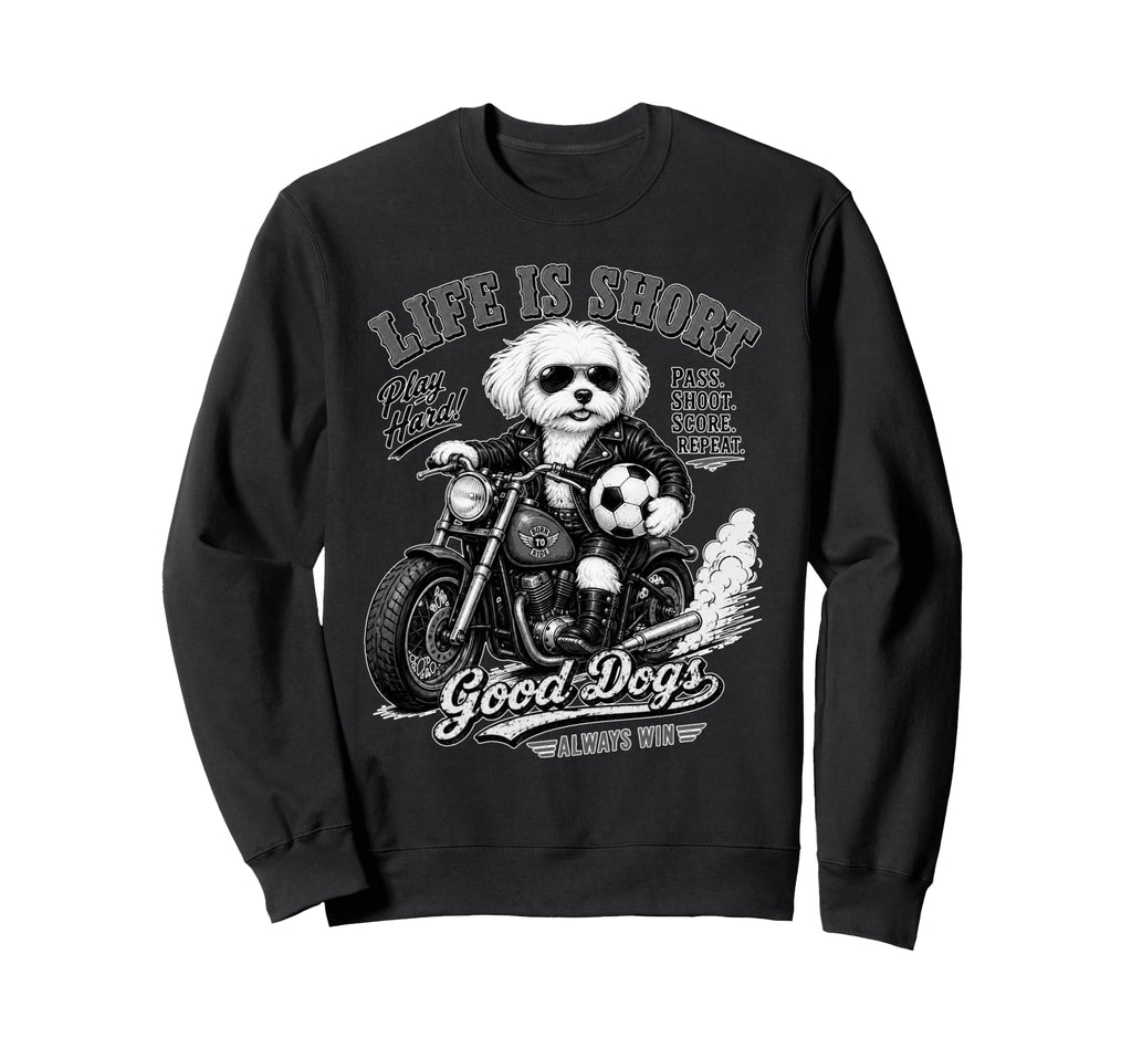 Maltese Motorbike Love Footbal Soccer Sweatshirt - Streetwear Style Unisex - T-Shirt, Sweatshirt, Hoodie