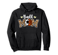 Ball Mom Leopard Funny Soccer Basketball Hoodie - Graphic Print Men Women - T-Shirt, Sweatshirt, Hoodie
