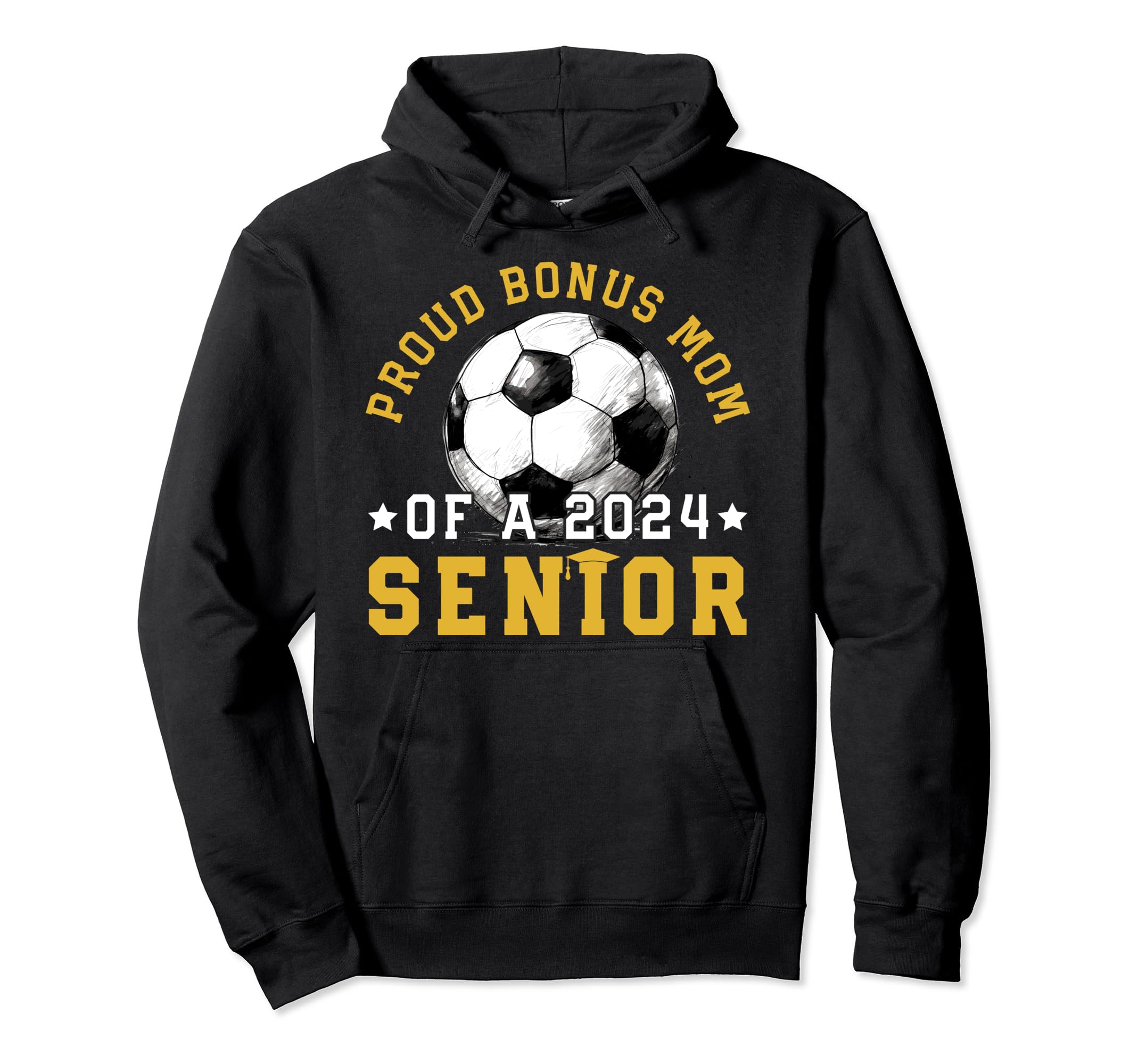 Class 2024 Bonus Mom Soccer Senior 2024 Hoodie - Minimalist Print Men Women - T-Shirt, Sweatshirt, Hoodie