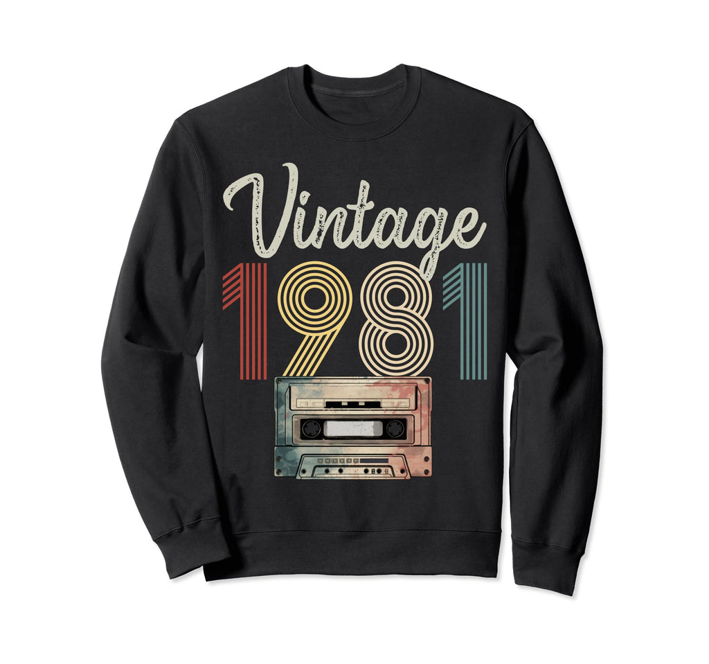 1981 Born 1981 Cassette Tape Birthday Sweatshirt - Trendy Graphic Unisex - T-Shirt, Sweatshirt, Hoodie