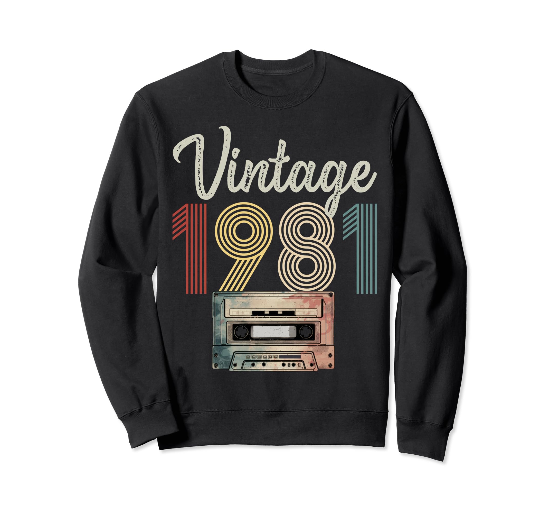 1981 Born 1981 Cassette Tape Birthday Sweatshirt - Trendy Graphic Unisex - T-Shirt, Sweatshirt, Hoodie