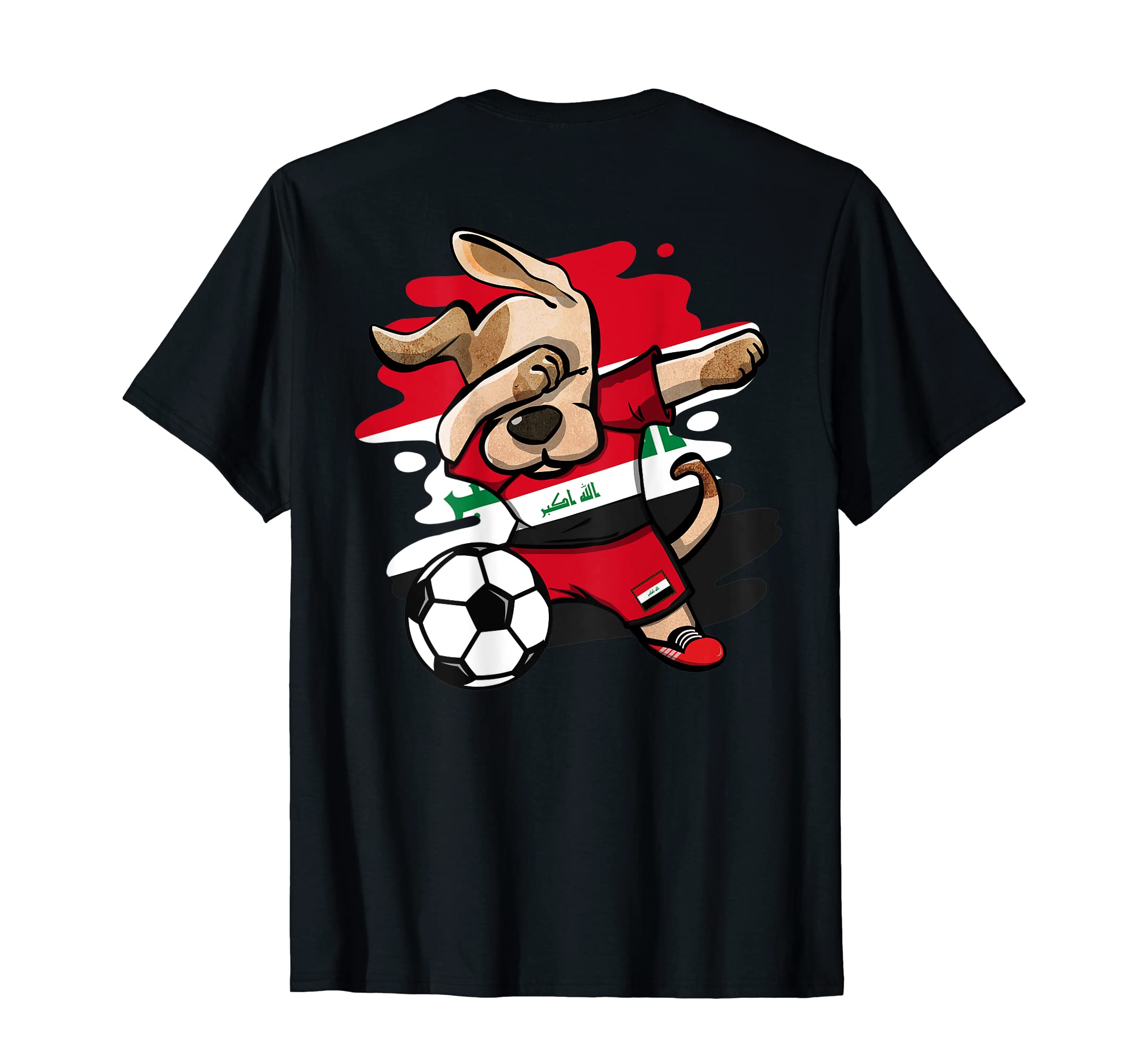 Dabbing Dog Iraq Soccer Fans Jersey T-Shirt - Novelty Apparel Men Women - T-Shirt, Sweatshirt, Hoodie