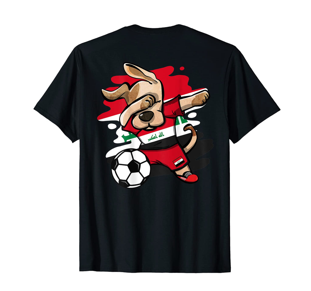 Dabbing Dog Iraq Soccer Fans Jersey Iraqi T-Shirt - Unique Graphic Unisex - T-Shirt, Sweatshirt, Hoodie